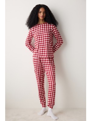 Penti Red Gingham Termal Kırmızı Pijama Takımı