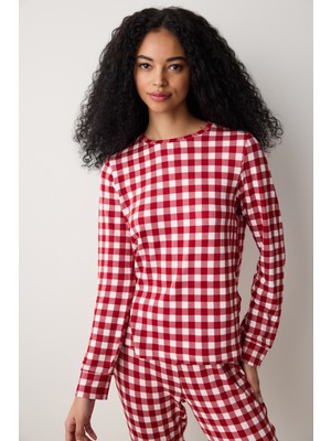 Penti Red Gingham Termal Kırmızı Pijama Takımı