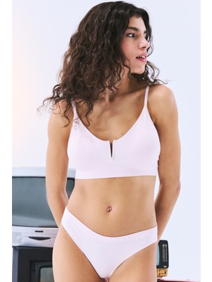 V Wire Seamless Açık Pembe Üst - Stitch Koleksiyonu