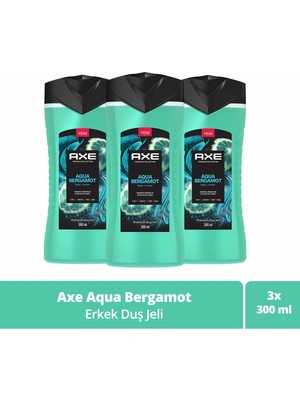 Axe Premium Collection Duş Jeli Aqua Bergamot 3 In 1 Vücut Saç Yüz 300 ml X3