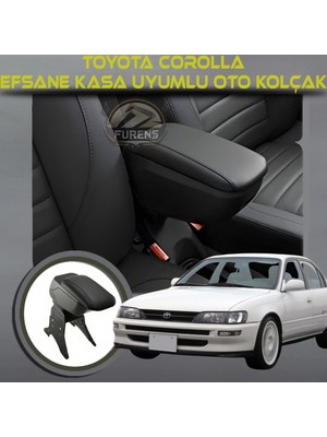 Toyota Corolla Efsane Kasa Uyumlu Kol Dayama ve Kolçak Sürgülü Bardaklıklı Ayarlanabilir Siyah Deri