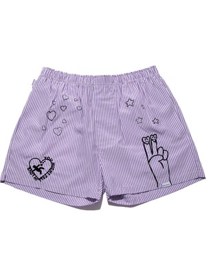 Chill Space Collection - Nakışlı Erkek Ev Şort - Lilac