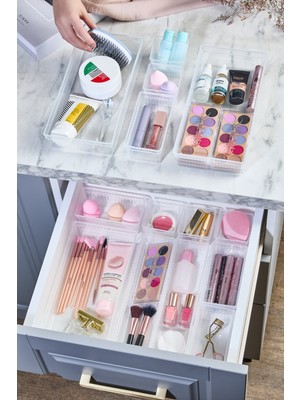 Bayev 7’li Modüler Çekmece Içi Düzenleyici Takı Kutusu Makyaj Organizeri Masa Üstü Toparlayıcı