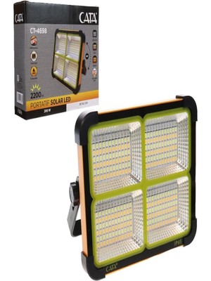 Ct 4698 200W Solar LED Projektör Taşınabilir Kumandalı