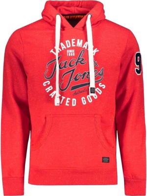 Jack & Jones Erkek Sweatshırt 12143350-FIERY-RED