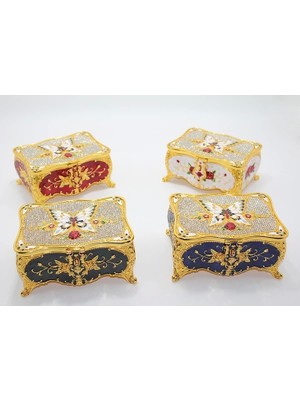 Kelebek'li Metal Swaroski Taşlı Takı Kutusu ALK1664