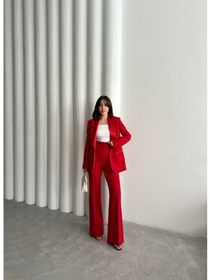 Vuntal Butik Saten Şal Yakalı Ikili Takım Blazer