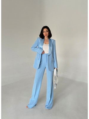 Saten Şal Yakalı Ikili Takım Blazer