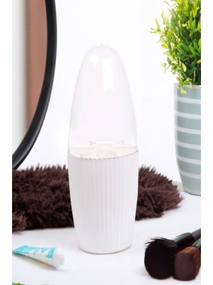 Bayev 7 Bölmeli Beyaz Makyaj Fırçası Ve Kozmetik Düzenleyici Şeffaf Kapaklı Toparlayıcı Organizer