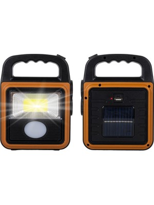 Powermaster HS-8020C Cob Ledli Solarlı 4 Kademeli USB Powerbank Çıkışlı Şarjlı Işıldak Fener