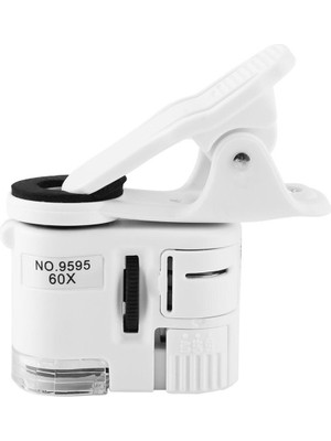 Skygo 60X Mini Cep Telefonu Için Mandallı Mikroskop Uv Ledli Büyüteç Model AL2431