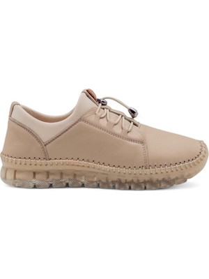 Voyager Z067 Kadın Deri Spor Ayakkabı Bej