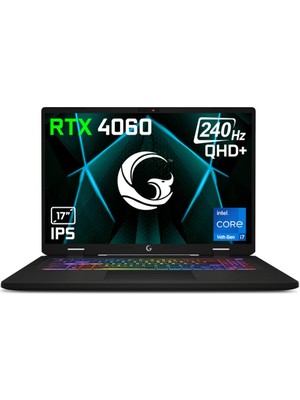 Game Garaj Slayer4 7XL-4060 C1 Intel I7 14700HX 16GB 1tb RTX4060 17" Qhd 240Hz IPS Dos Dizüstü Bilgisayar