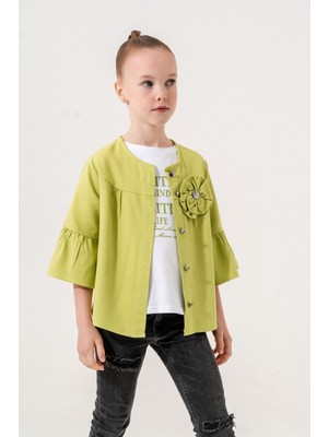 Giyicem Kız Çocuk Çiçek Gömlekli İkili Kız Takım 3127