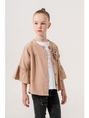 Giyicem Kız Çocuk Çiçek Gömlekli İkili Kız Takım 3127