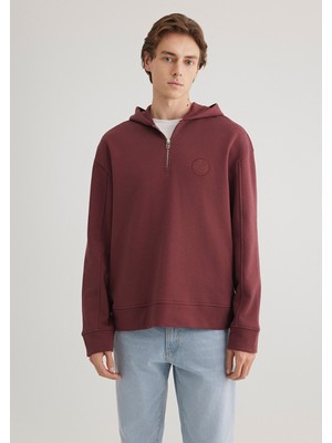 Mavi Yarı Fermuarlı Bordo Sweatshirt 0S10305-70396