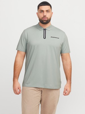Jack & Jones Jack Jones Jcofusıon Pıque Polo Ss Pls Erkek Gri Büyük Beden Tshirt 12278562-05