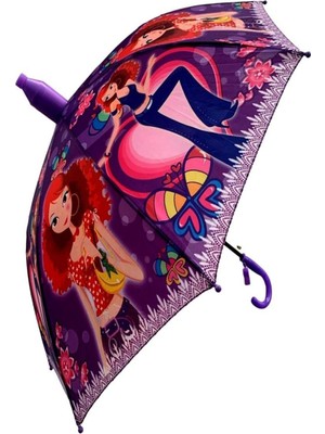 Bardaklı Şemsiye Kız Model Mor Şemsiye