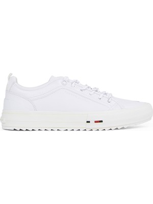 Tommy Hilfiger Beyaz Erkek Sneaker Th Hı Vulc Cleat Low Lth