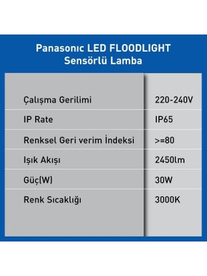 2450LM 3000K Sensor 30W LED Floodlıght Yeni