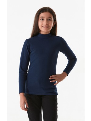FullaModa Basic Dik Yaka Kız Çocuk Body
