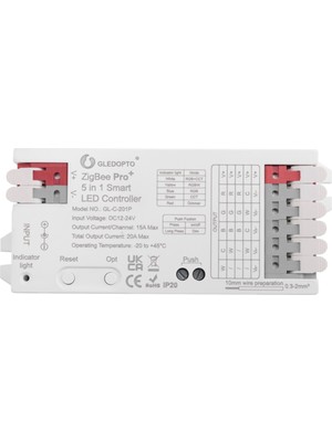 Gledopto Zigbee 3.0 LED Kontrol Cihazı 5'li 1 Kısıcı 12V 24V 20A Rgb/rgbw/rgbcct/cct LED Şerit Işık Alexa Tuya Akıllı Uygulama (Yurt Dışından)