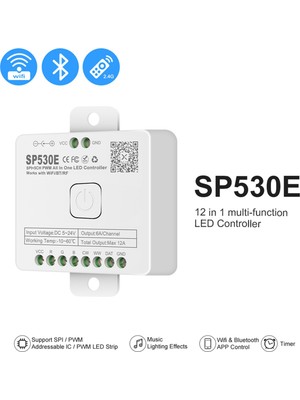 12'si 1 Arada Wifi LED Kontrol Cihazı SP530E Pwm Spı Pikseller Dimmer WS2812B WS2811 Rgb Rgbw LED Şeritler Için Ses Kontrolü ile (Yurt Dışından)