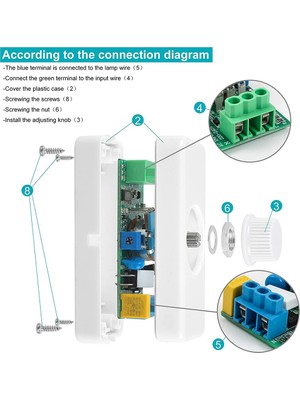 Hat Içi LED Dimmer Anahtarı, Kısılabilir 3-100W Led/akkor Beyaz Için Dahili Döner Açma/kapama ve Düğme Kontrollü Dimmer (Yurt Dışından)