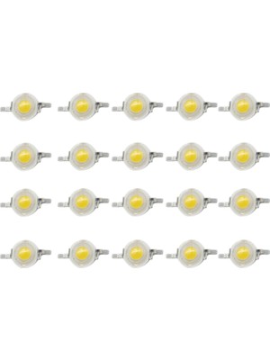 20 Adet Yüksek Güçlü LED Diyotlar 1W Ultra Parlak 3000K 100-120LM Parlaklık Sıcak Beyaz LED Lamba Boncukları (Yurt Dışından)