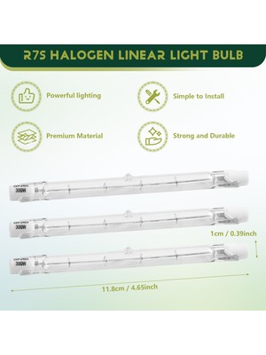 5 Paket R7S 118MM 300W 230V, R7S Halojen Doğrusal Ampul, Inşaat Çalışmaları Için Kısılabilir Halojen Lamba Peyzaj Aydınlatması (Yurt Dışından)