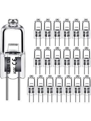 40 Adet G4 12V 20W Halojen Lamba G4 12V Ampul Takılı Boncuk Kristal Lamba Halojen Ampul 20W 12V Halojen Ampuller (Yurt Dışından)