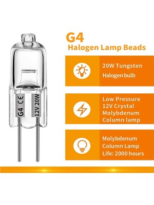 40 Adet G4 12V 20W Halojen Lamba G4 12V Ampul Takılı Boncuk Kristal Lamba Halojen Ampul 20W 12V Halojen Ampuller (Yurt Dışından)