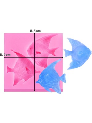 Hobiflex Epoksi Reçine Silikon Kalıp Ithal Üç Boyutlu Çiftli Melek Balığı Silikon Kalıp HB5421-0065