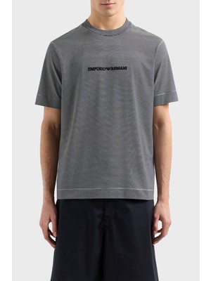 Emporio Armani Çizgili  Pamuk Regular Fit Sıfır Yaka T Shirt Erkek T Shirt EM000824 AF12927 F0088