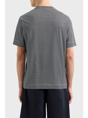 Emporio Armani Çizgili  Pamuk Regular Fit Sıfır Yaka T Shirt Erkek T Shirt EM000824 AF12927 F0088