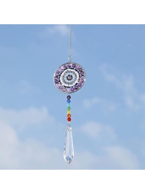 Unfathomable 7 Çakra Kristal Suncatcher Yuvarlak Kristaller Boncuk Kolye Asılı Prizma Damla Güneş Yakalayıcılar Windows Ev Bahçe Dekor, B (Yurt Dışından)