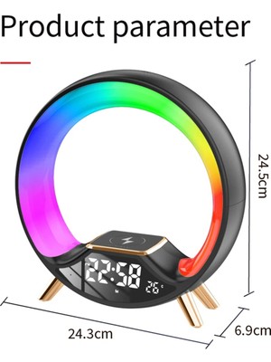 Unfathomable 3'ü 1 Arada Çok Işlevli Gece Lambası Kablosuz Şarjlı Bluetooth Hoparlör Akıllı Çalar Saat Atmosfer Işığı (A) Ab Fişi (Yurt Dışından)