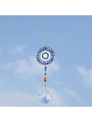 Unfathomable 7 Çakra Kristal Suncatcher Yuvarlak Kristaller Boncuk Kolye Asılı Prizma Damla Güneş Yakalayıcılar Windows Ev Bahçe Dekor, D (Yurt Dışından)