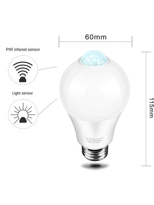 Unfathomable 85-265 V E27 Pır Hareket Sensörü Lamba 12 W Ampul Hareket Sensörü ile Kızılötesi Hareket Dedektörü Güvenlik Işığı Sıcak Işık (Yurt Dışından)