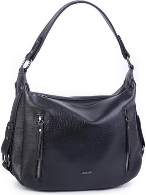 Nas Bag Çok Gözlü Kadın Omuz ve Çapraz Çanta (33X25 cm ) Siyah  Victoria