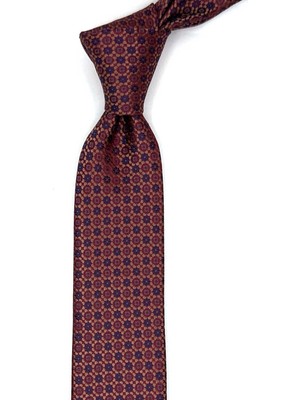 Kravatkolik Bordo Motif Desen Slim Kravat SK7985