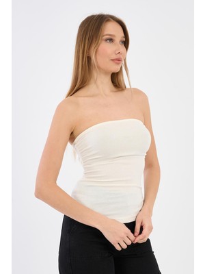 Alexandergardi Yırtmaçlı Straplez Bluz (B24-00226)