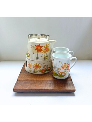 Dekoratif 1. Sınıf Masif Ahşap El Yapımı Sunum Tahtası, Altlığı, Nihale