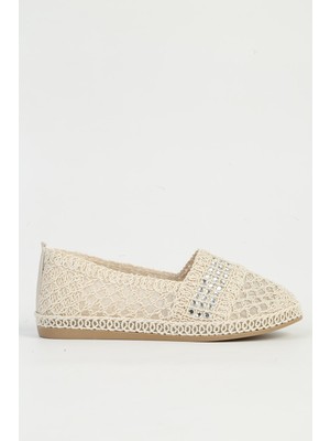 Pierre Cardin Krem Kadın Babet  Ayakkabı PC-54570