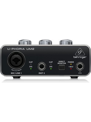 Behringer U-PHORIA UM2 2x2 USB Ses Kartı Kompakt Tasarım ve Kolay Bağlantı İmkanları