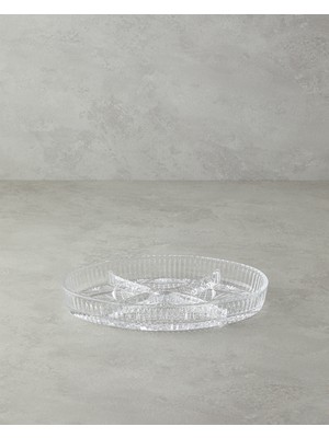 Fecta Cam 4 Bölmeli Çerezlik 28X18 cm Şeffaf