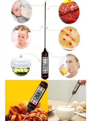 Omilife Gıda Termometresi Et Su Süt Sıcaklık Ölçer Yiyecek Sıvı Gıda Isı Ölçüm Termometresi