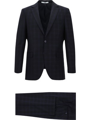 Regular Fit Ekose Takım Elbise