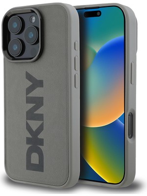 DKNY Apple iPhone 16 Pro Max Uyumlu Kılıf Orjinal Lisanslı M-safe Şarj Özellikli PU Deri Plain Kapak