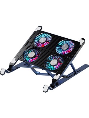 Upway Upway 3600RPM 4 Turbo Fanlı 7 Kademe Yükseklik Ayarlı LED Işıklı Soğutuculu Katlanabilir Dizüstü Laptop Standı